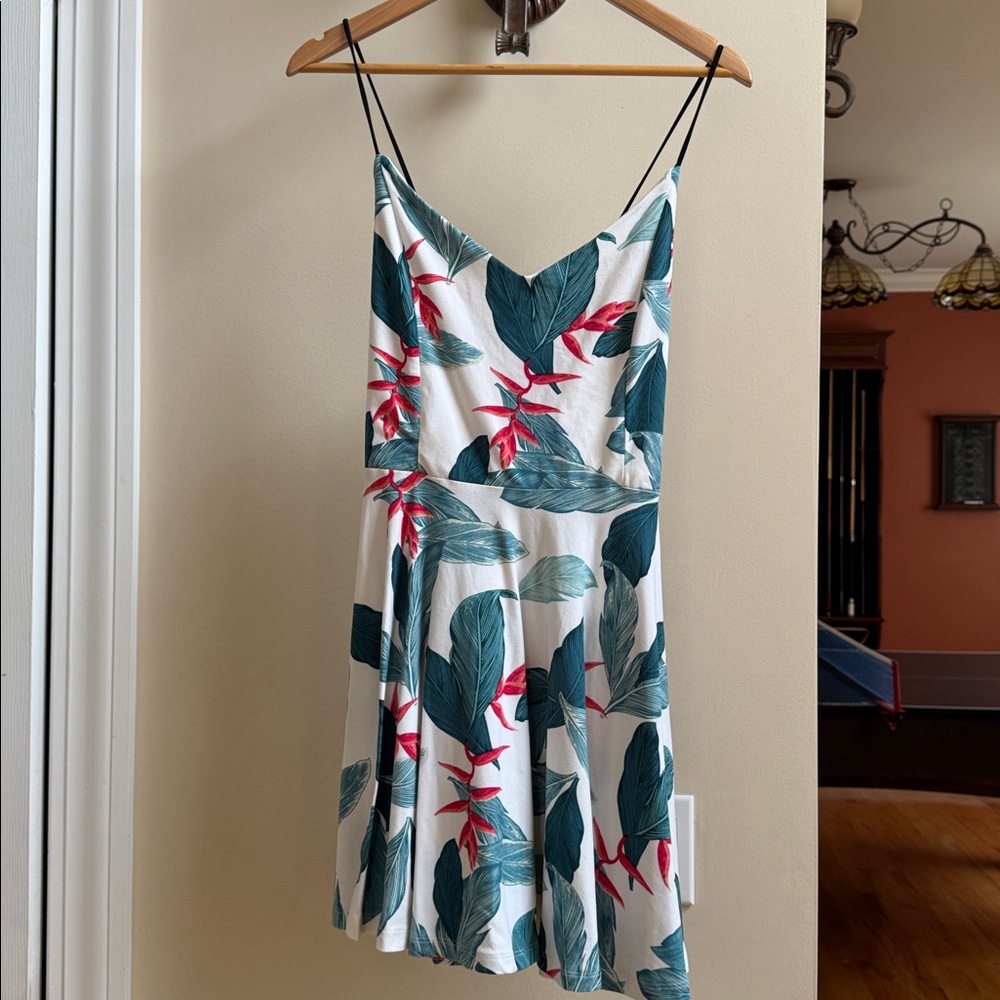 Urban Heritage Multicolor tropical pattern spaghetti strap dress